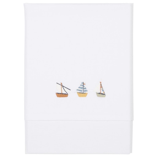 Bed sheet embroidered sailors bay