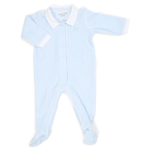 Crawler suit velour Poetree kids light blue 