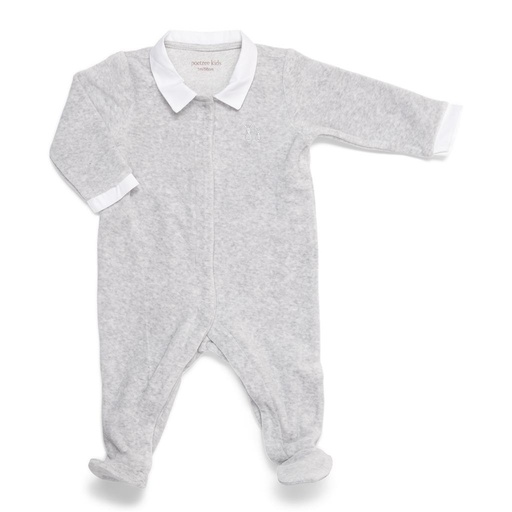 Crawler suit velour light grey 