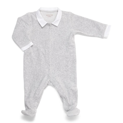 Crawler suit velour light gray