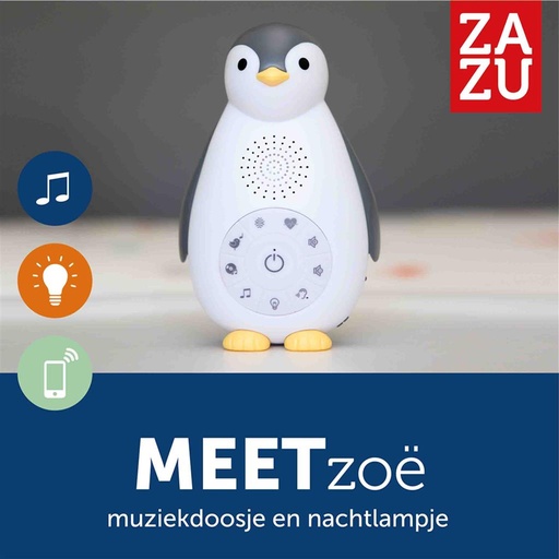 Night light (soundbox) penguin Zoë grey 