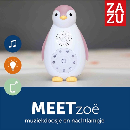 Veilleuse (caisse de résonance) pingouin Zoe pink 