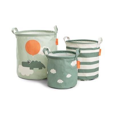 Storage basket (3pcs) Happy clouds green 