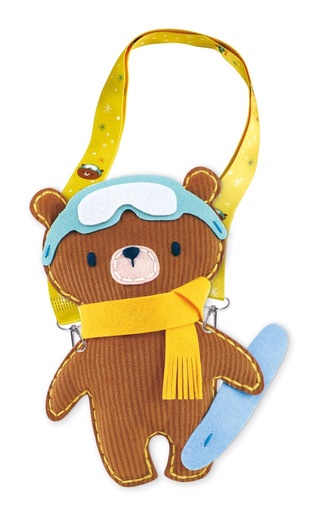 Sewing kit bear with snowboard