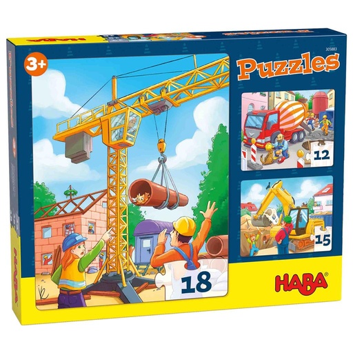 Puzzels: bouwvoertuigen  