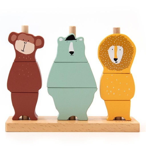 Puzzelstapelaar dieren multi color
