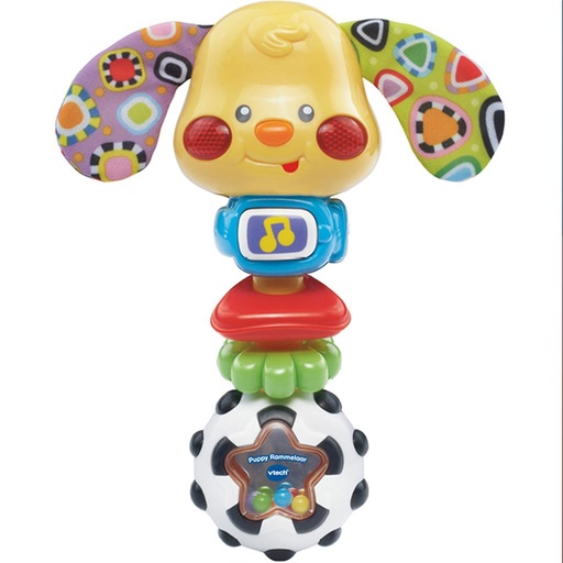 Puppy rattle geel 