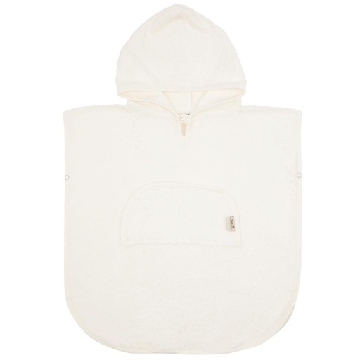 Poncho col V (2-4ans) blanc marguerite