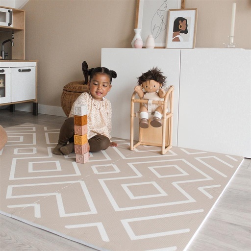 Puzzle mat modern blocks desert sand 180X120
