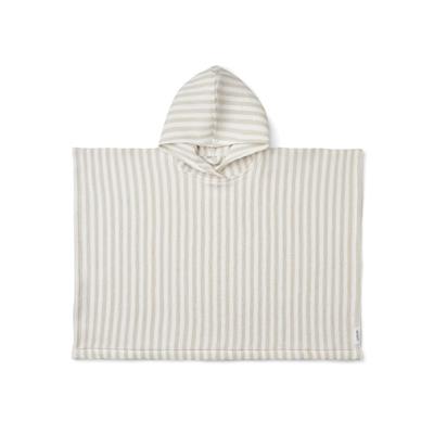 Poncho Paco rayures blanc / sable