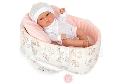 Poupée 30cm Natal rose avec berceau  