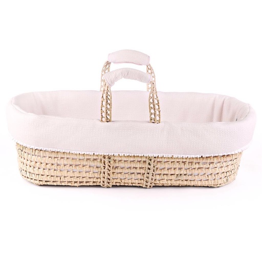 Wicker travel cradle cotton pink