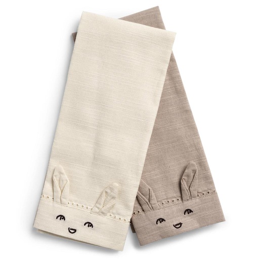 Serviette (set) baby Elodie vanilla white 