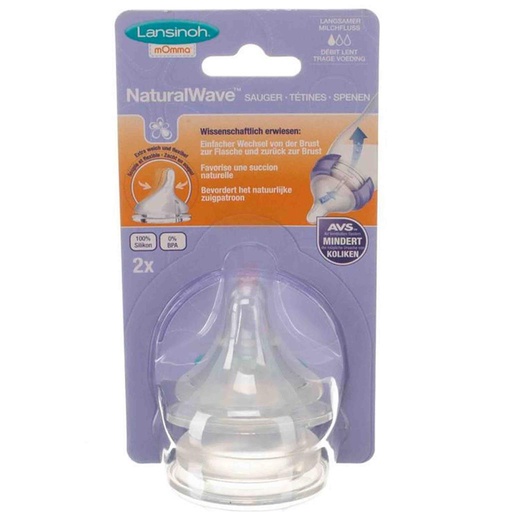 Teat natural wave (slow, 2pcs)