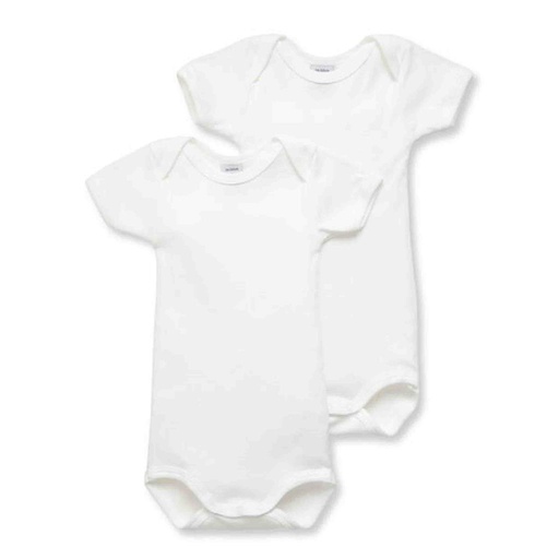 Body korte mouw (2st) wit 