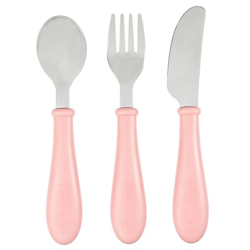 Set de couverts (3 pièces, acier inoxydable) rose