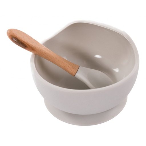Bol avec ventouse (cuillère incluse) b-suction grey 