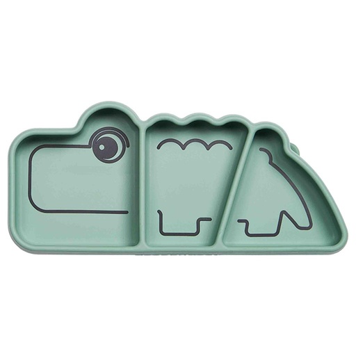 Plaque (silicone) stick & stay Croco green 