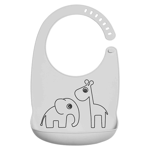 Bib (silicone) deer friends grey 