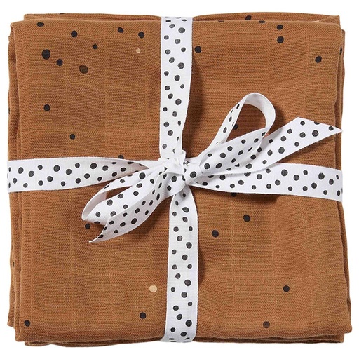 Inbakerdoek (2-pack) dreamy dots mustard 