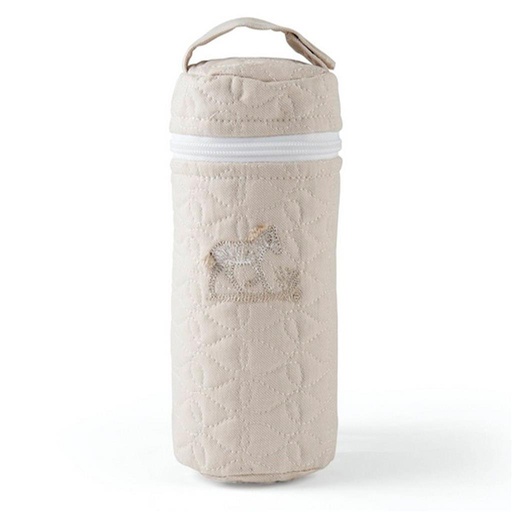 Cover for feeding bottle - Padded safari (camel)