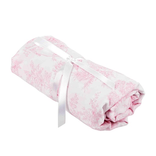 Fitted sheet carrycot sweet pink (print) 