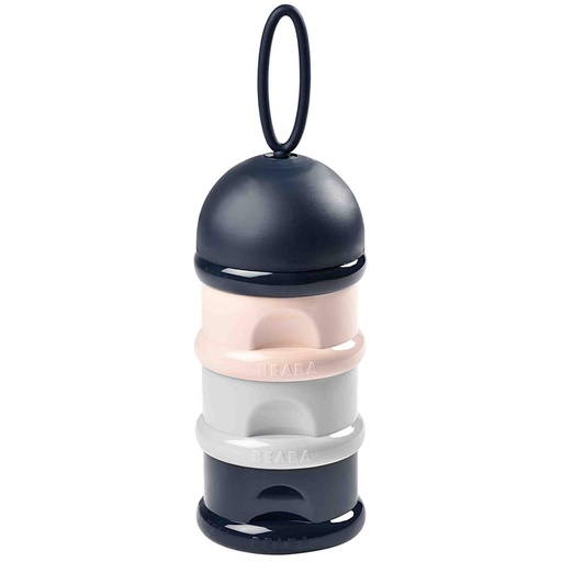 Doseerdoos voor poedermelk stapelbaar blue-grey-pink 
