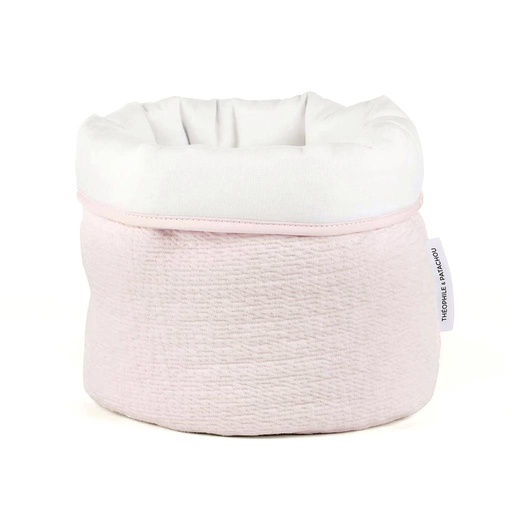 Changing basket round cotton pink 