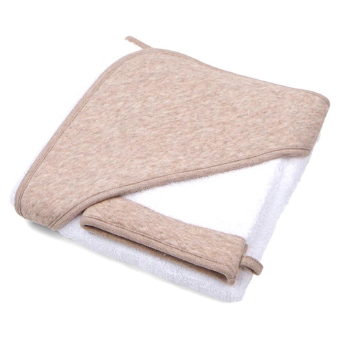 Serviette de bain + gant de toilette chevron light camel chevron light camel