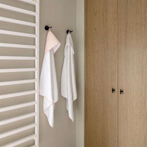 Badcape + washandje poetree kids chevron light pink 