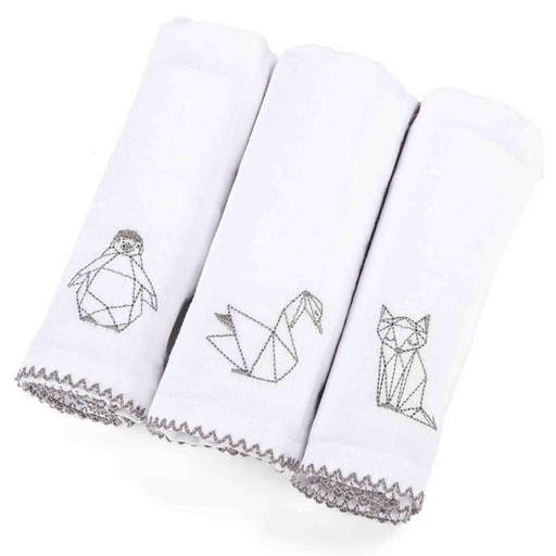 Chiffons Tetrad (3 pièces) chevron light grey melange 