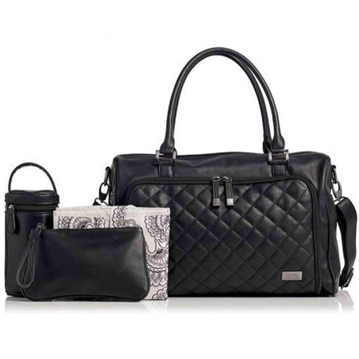 Verzorgingstas double zip Toorak (quilted) zwart 