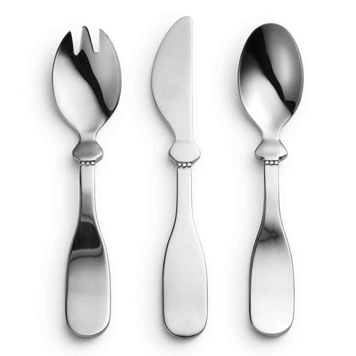 Bébé couverts (couteau-fourchette-cuillère) Elodie silver 