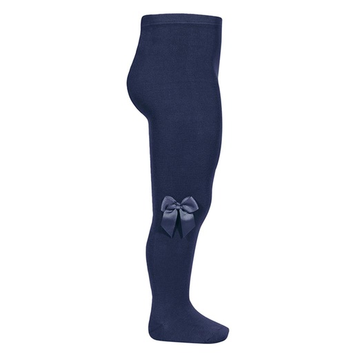 Tights with bow navy blue