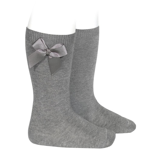 Kniekousen met strik lightgrey 