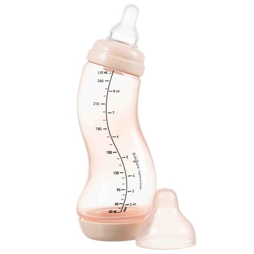 Suction bottle S-shape (250ml, natural) blossom