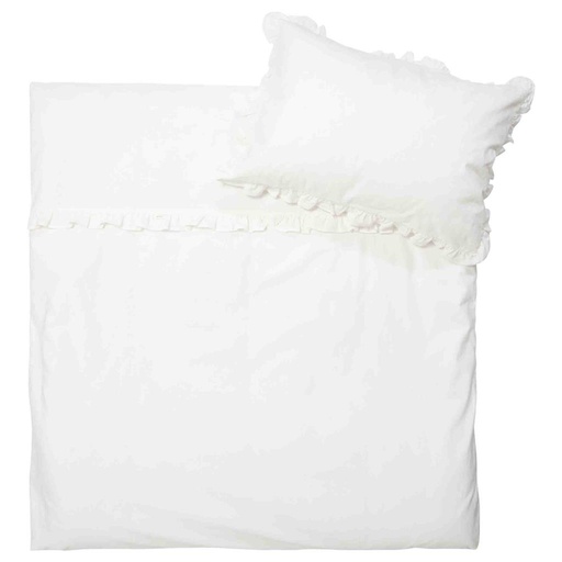 *Donsovertrek ruffle warm white 100X135