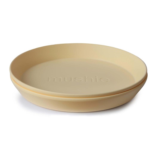 Plate round (2 pieces) pale daffodil 