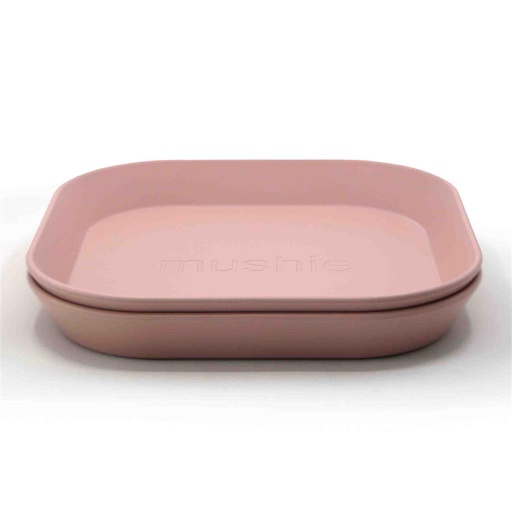 Assiette carrée (2 pièces) blush