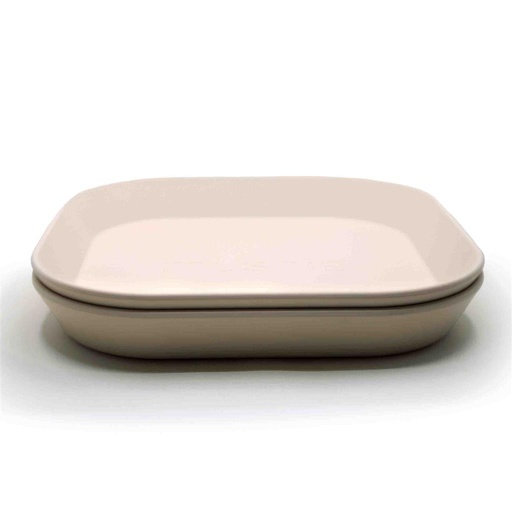 Plate square (2 pieces) ivory 