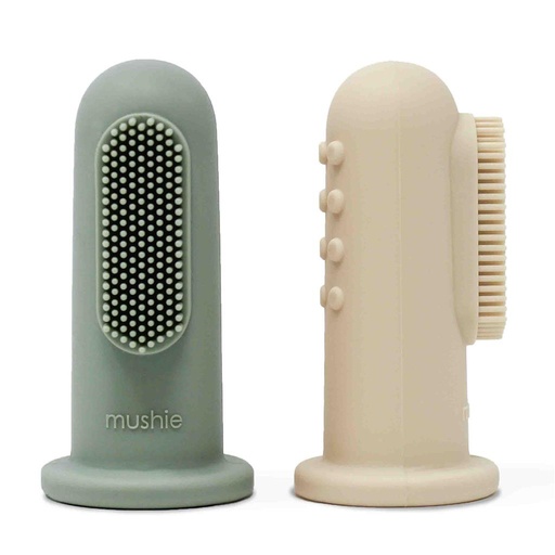 Brosse à dents à doigts shifting sand + cambridge blue 