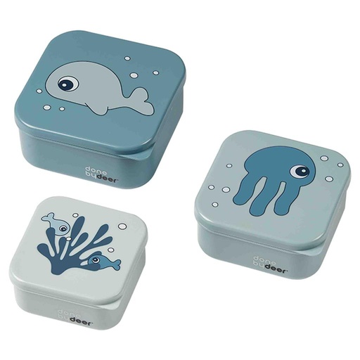 Snack box (3 pieces) sea friends blue