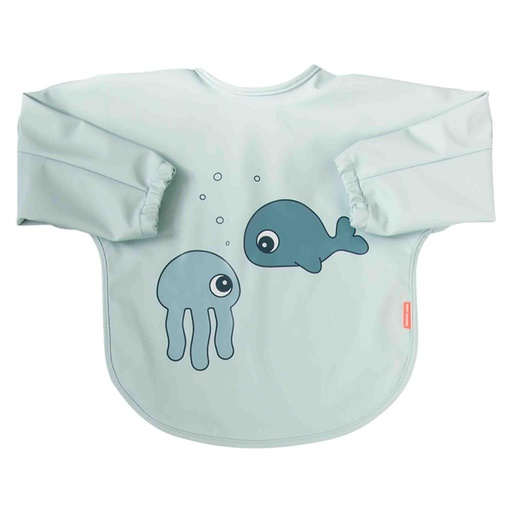 Bib with sleeves sea friends blue