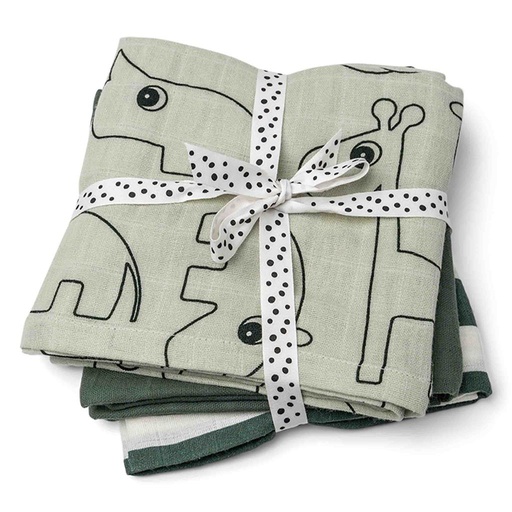 Tetrad cloths (3 pieces) deer friends green