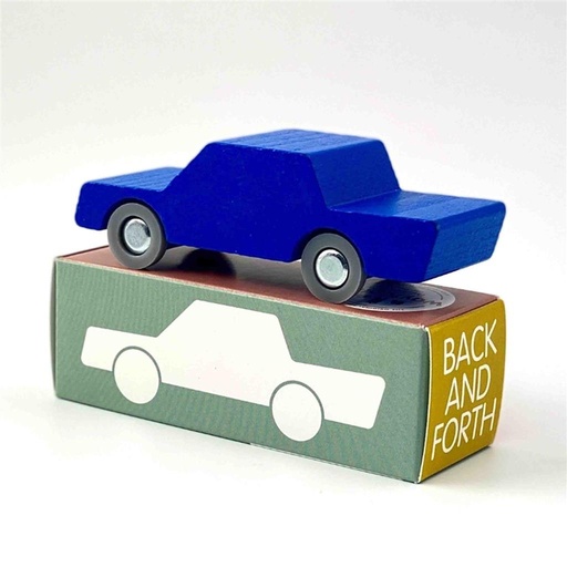 Houten auto (back and forth) dark blue 