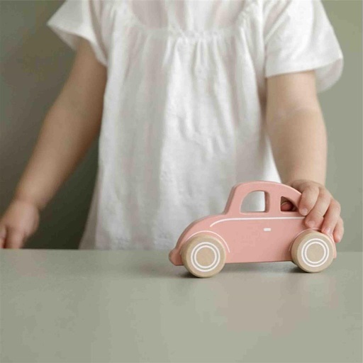 Wooden car bright pink