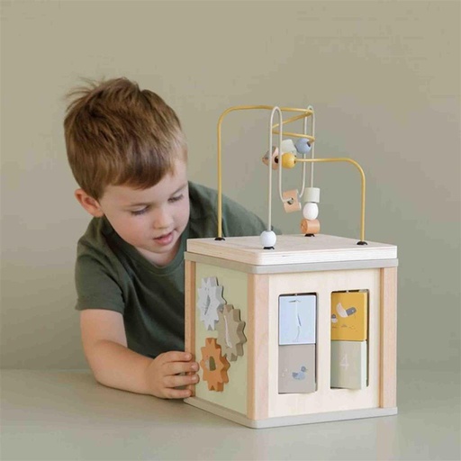 Wooden activity cube