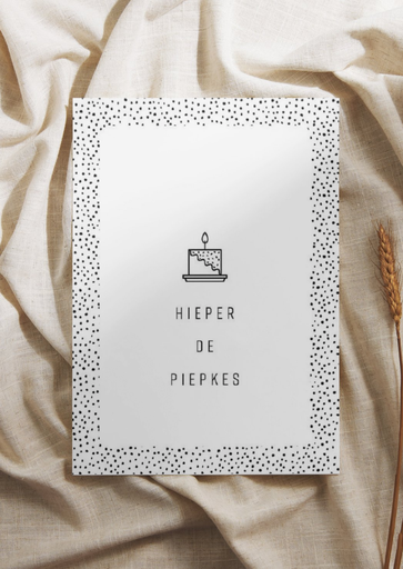 Wenskaart hieper de piepkes (black) 