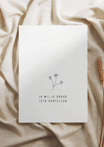 Greeting card ik wil je iets vertellen (black) 