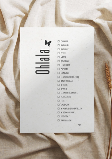 Greeting card ohlala (black) 